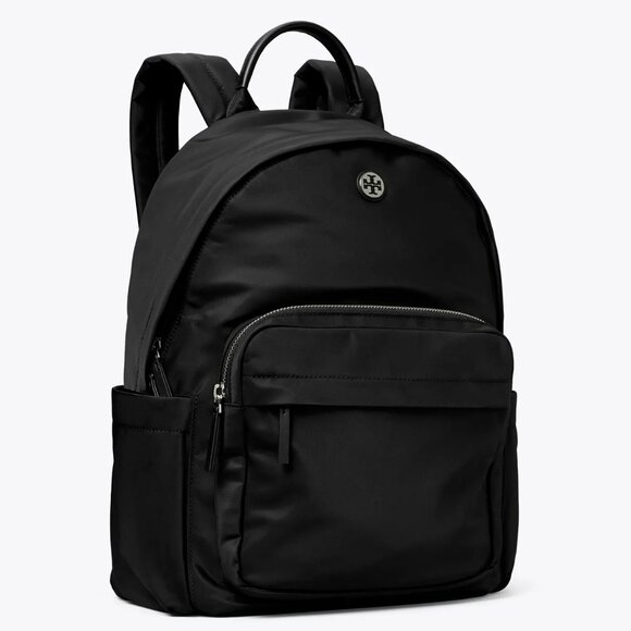 Tory Burch $350 Nylon Backpack Black Lightweight Purse Bag 173559 Pockets main image 4